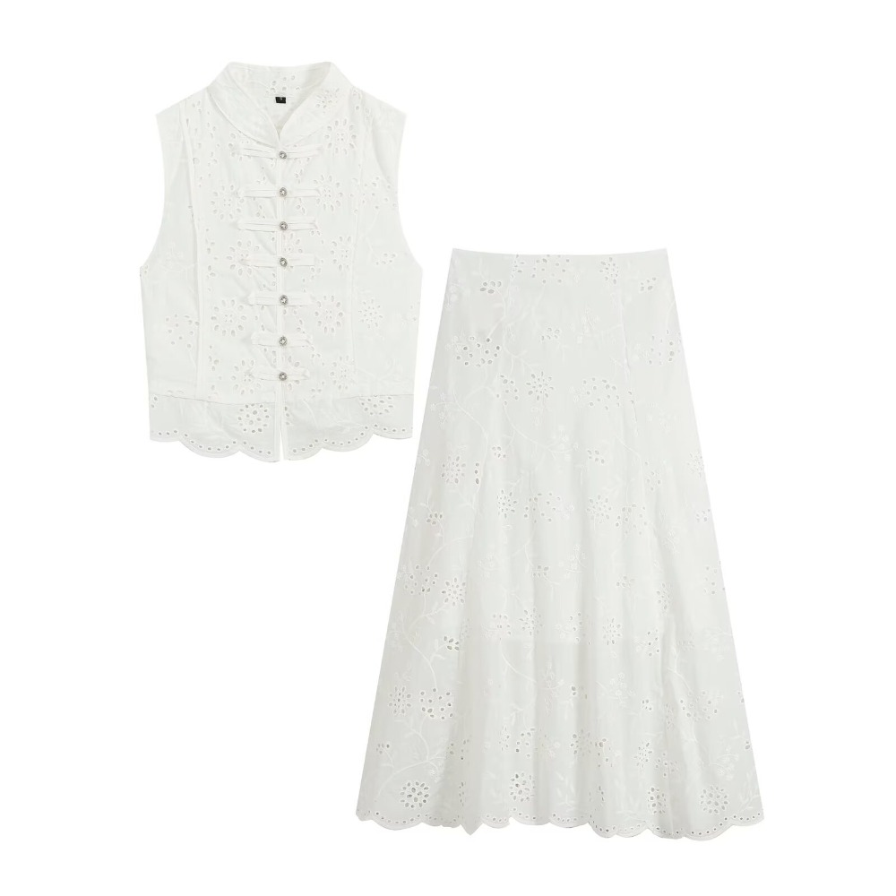 Women Embroidered Eyelet Skirt - đánh giá và giá Midi Skirt Floral
