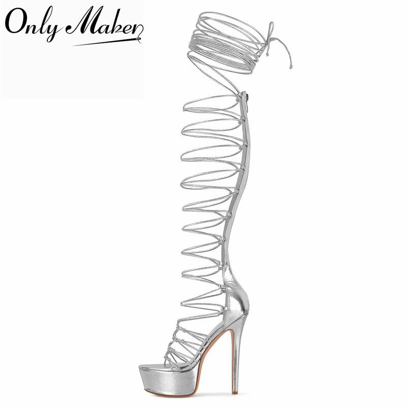 Onlymaker Sliver Peep Toe Lace - đánh giá và giá Sandal Strappy Heeled