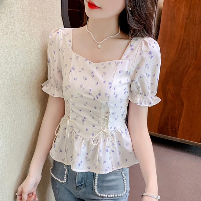 Vintage Summer Printed Blouses - đánh giá và giá Romper Floral Print