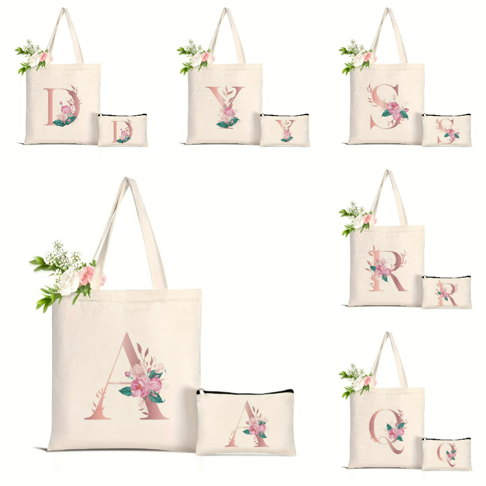1pc Floral Love Letter Print T - đánh giá và giá Tote Bag Beach