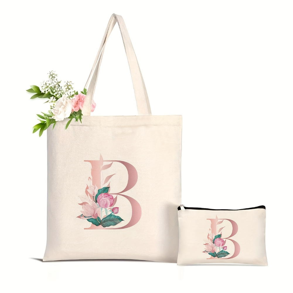 1pc Floral Love Letter Print T - đánh giá và giá Tote Bag Beach