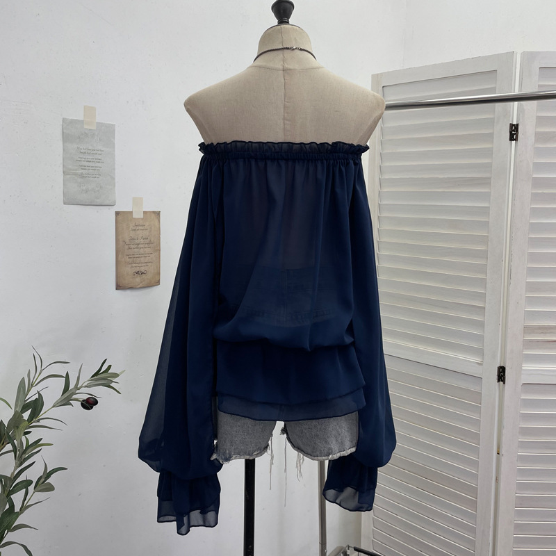 Off The Shoulder Chiffon Shirt - đánh giá và giá Blouse Off Shoulder