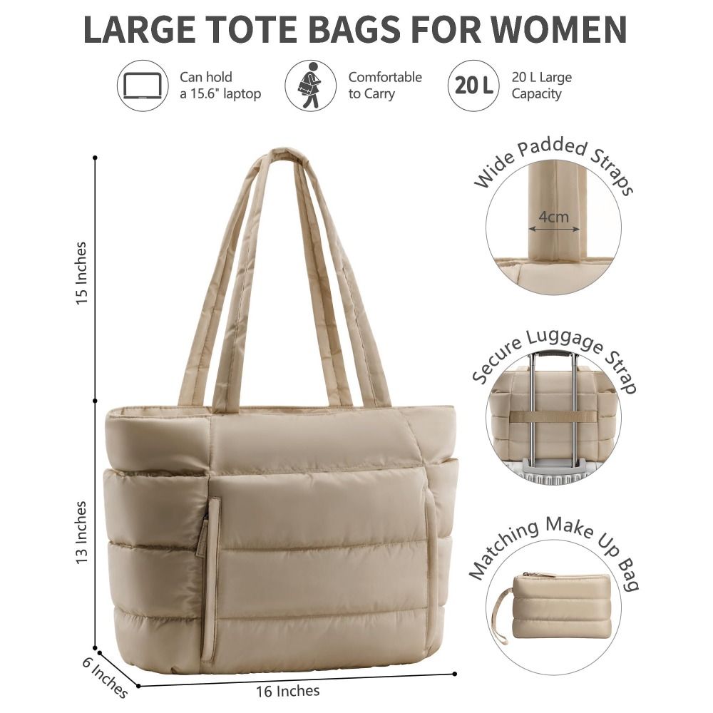 Large Capacity Puffer Tote Bag - đánh giá và giá Tote Bag Beach
