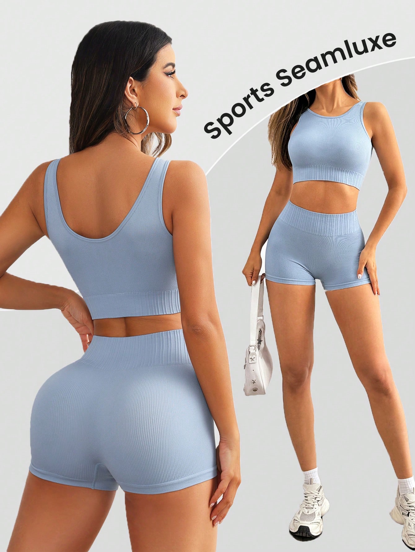 Women Seamless Ribbed Yoga Set - đánh giá và giá Crop Top Crochet